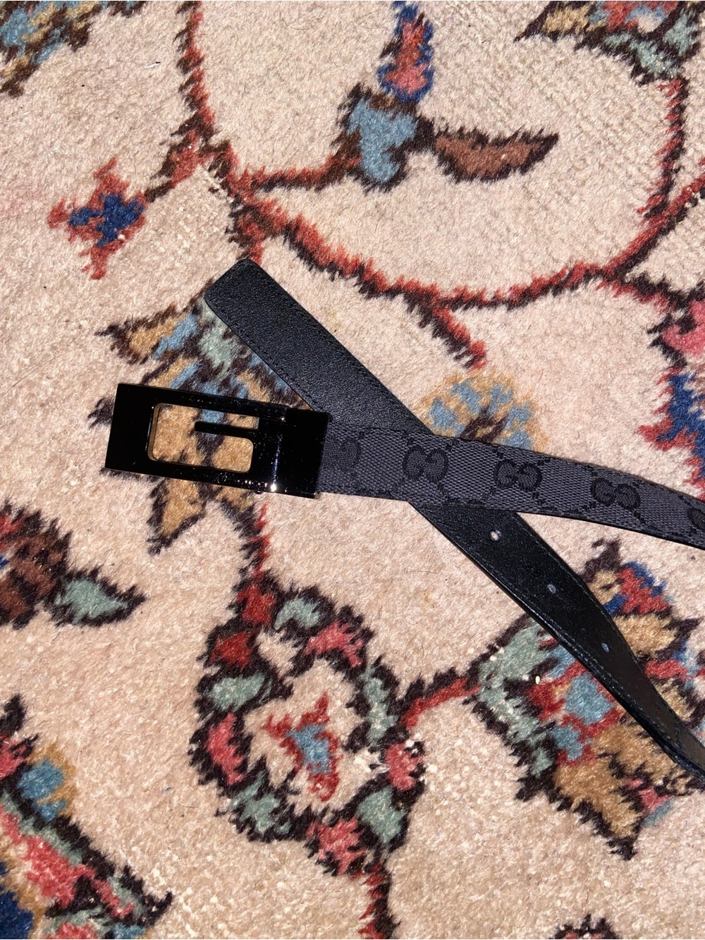 Gucci Black GG Monogram Belt | square G Buckle 🖤🖤 - Picture 3 of 13